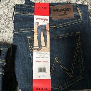 Wrangler Five Star Regular Fit soft Jeans Men’s  100% Cotton dark blue N…